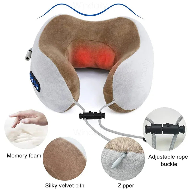 Electric Neck Massager with Heat and Vibration