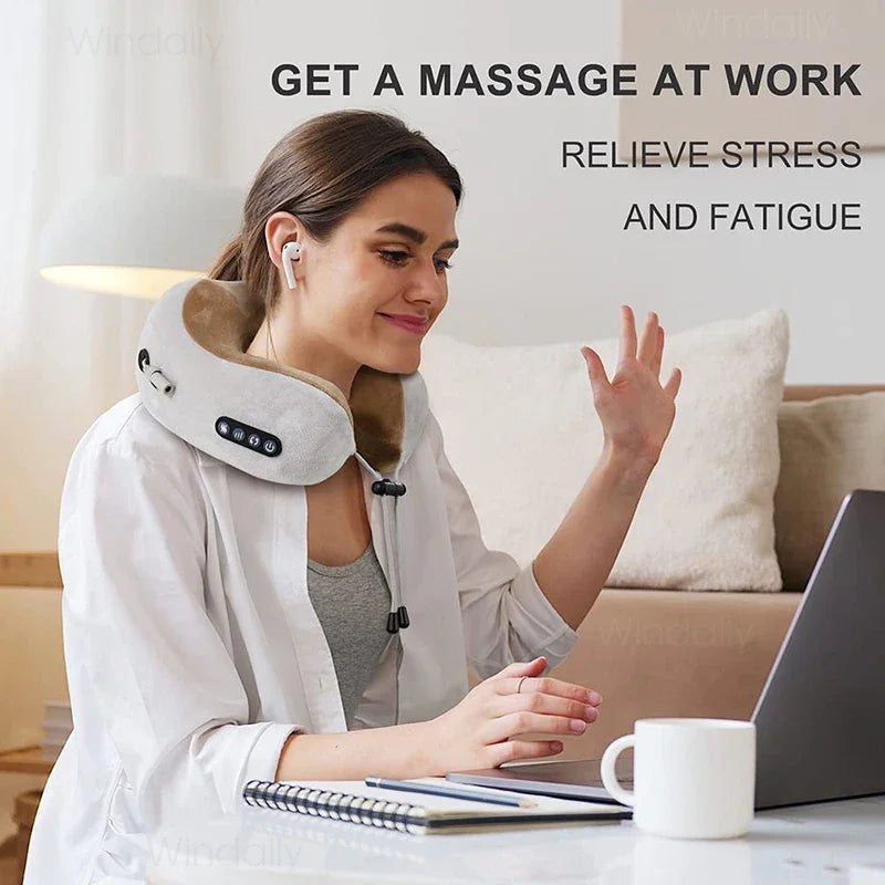 Electric Neck Massager with Heat and Vibration