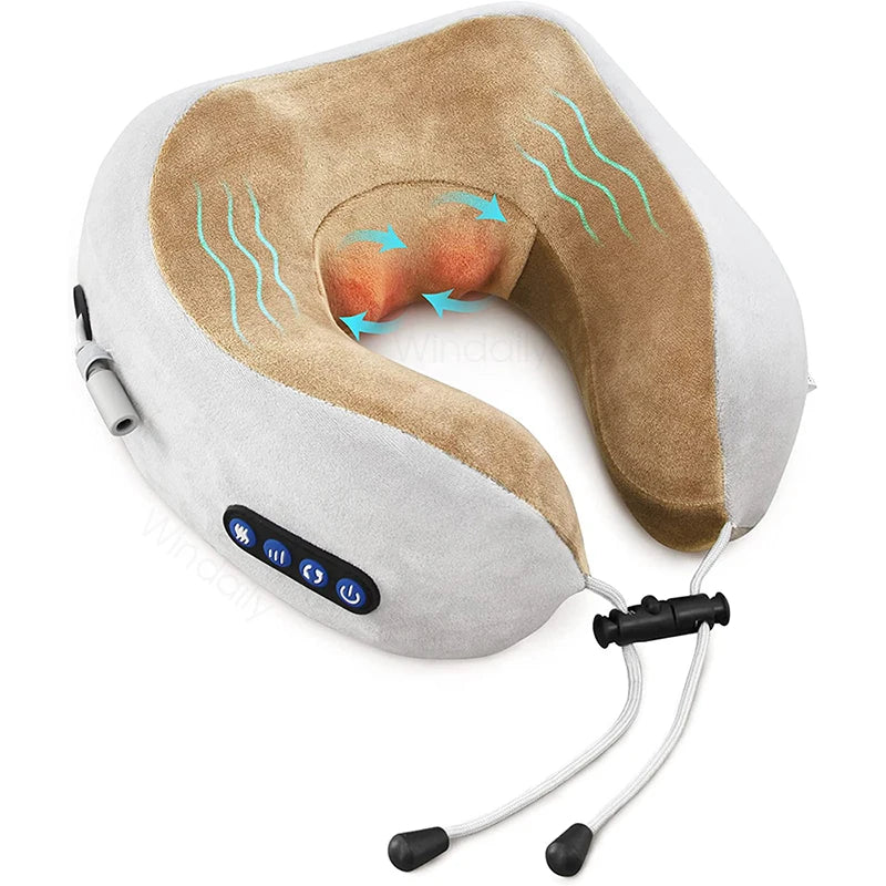 Electric Neck Massager with Heat and Vibration