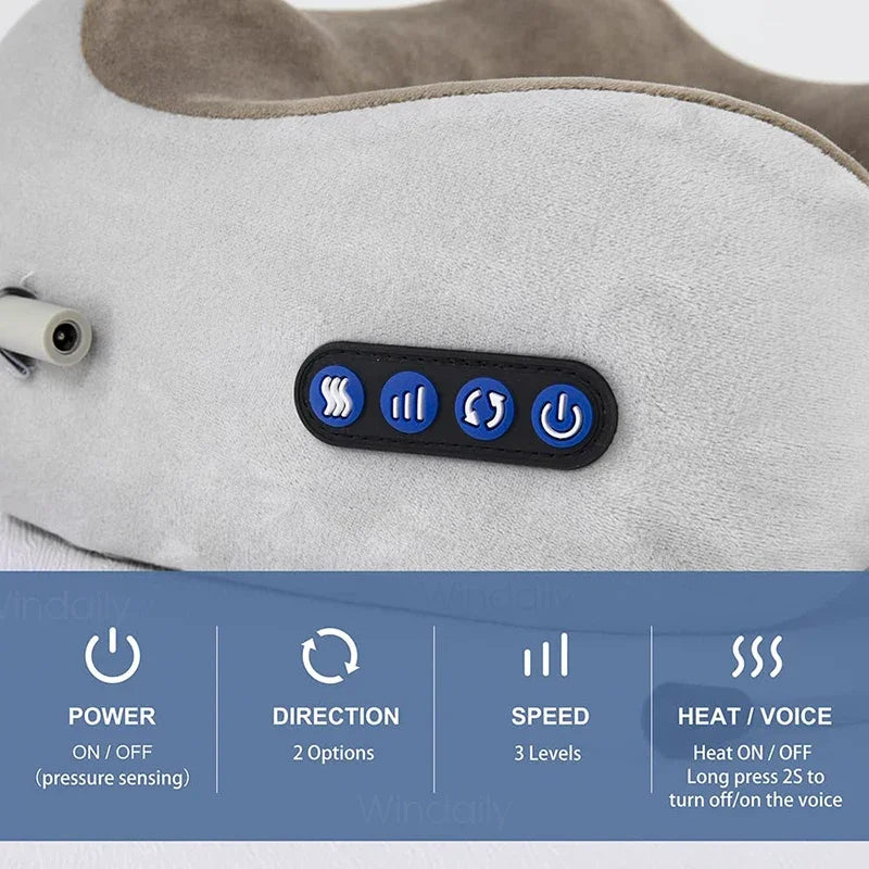 Electric Neck Massager with Heat and Vibration
