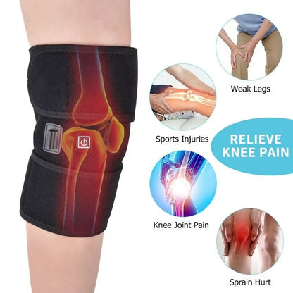 Knee Heating Pad, Heated Knee Brace Wrap with 3 Adjustable Temperature & Herbal Bags, Electric Heat Knee Wrap Support, Joint Pain & Arthritis Pain Relief, for Men and Women, Black